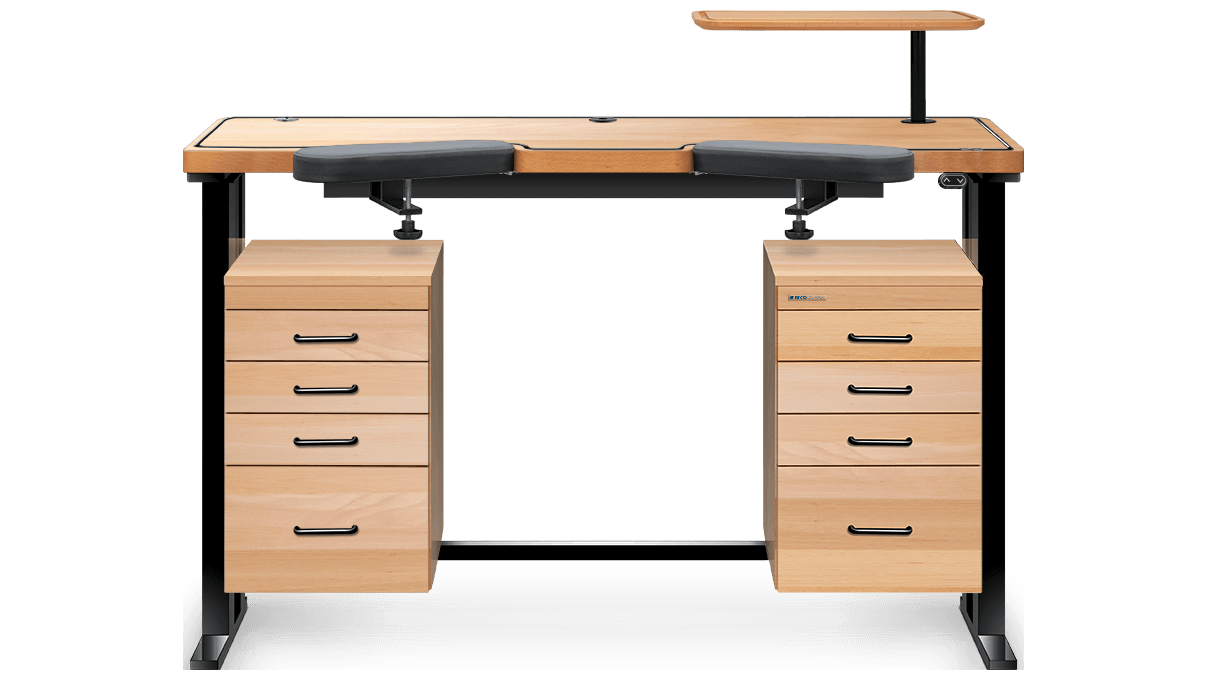 Tablette, flottant, 55 x 20 cm, hauteur 20 cm, hêtre, équipement en option pour Ergolift 120 cm et 140 cm