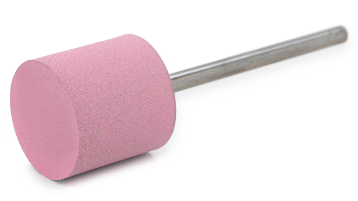 Polissoir Universal, rosé, cylindre, Ø 12 x 14 mm, souple, grain très fin, tige HP