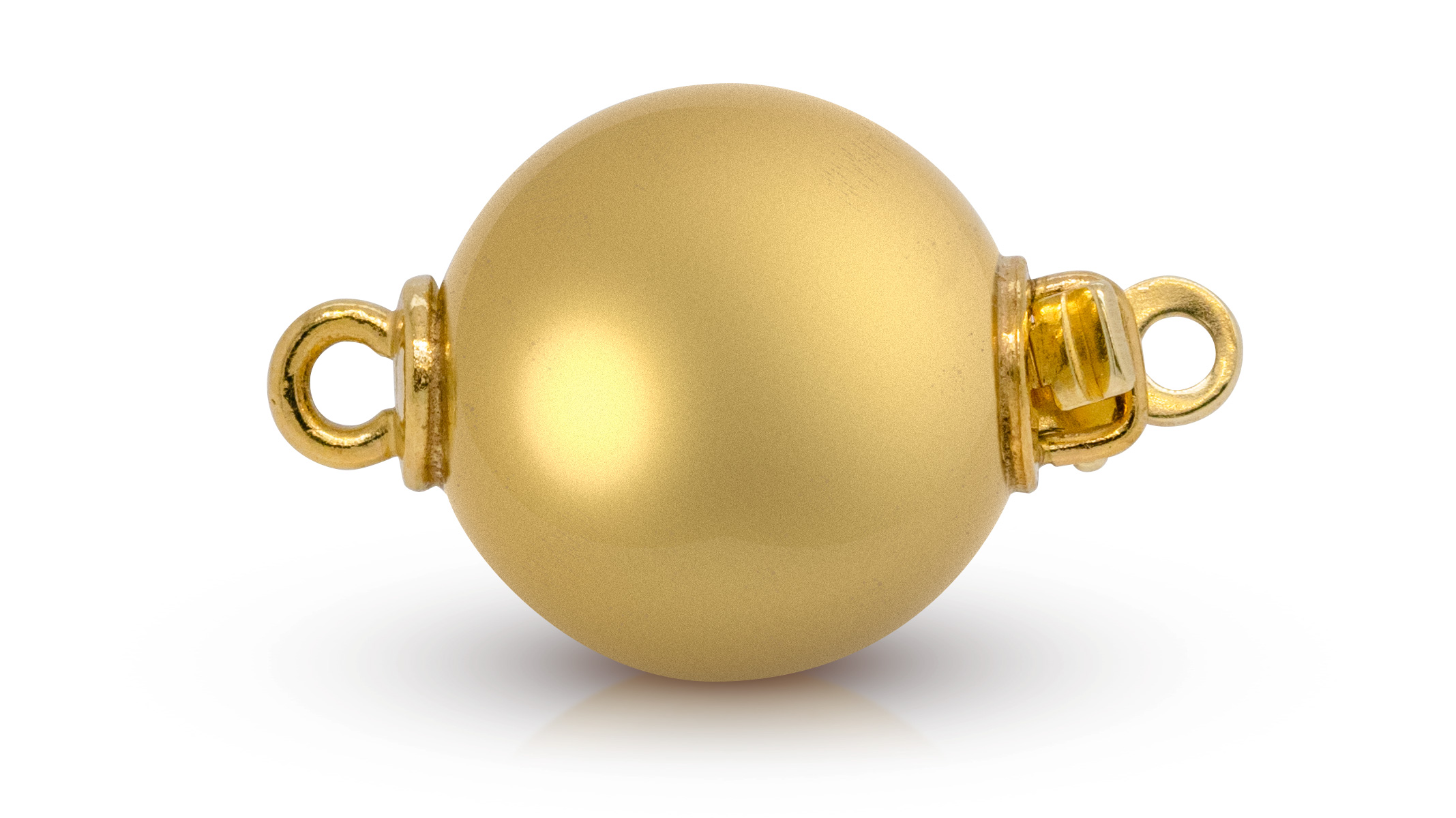Fermoirs de colliers en  perles 925/- argent doré poli Ø 7 mm