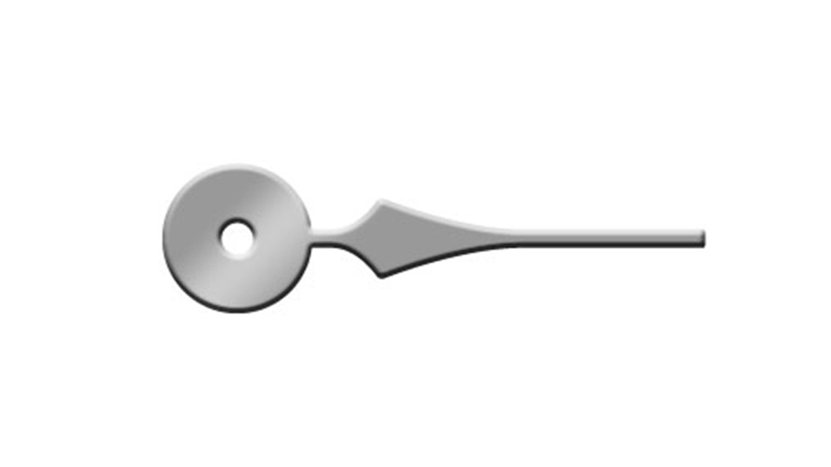 Aiguille de compteur pour chronographe nickel trou 0,18 mm longueur 4,00 mm