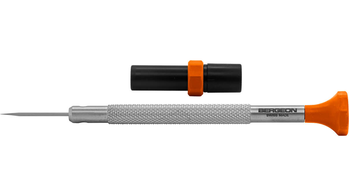 Bergeon 30081-AT-050 tournevis, mèche 0,5 mm, orange, avec mèches de rechange