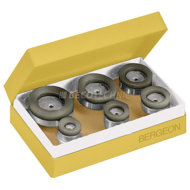 Bergeon 5700-62-6  6 Tasseaux ventouses circulaires dessus en adiprene (16, 19, 22, 26, 30, 34 mm)