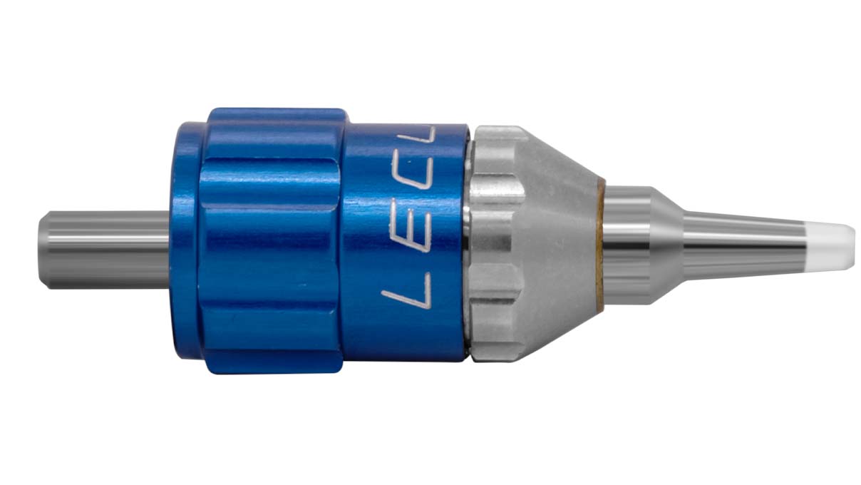 Lecureux tête de tournevis Screw-On, réglable, Ø 1,3 mm, bleu, avec porte-mèche et protection nylon