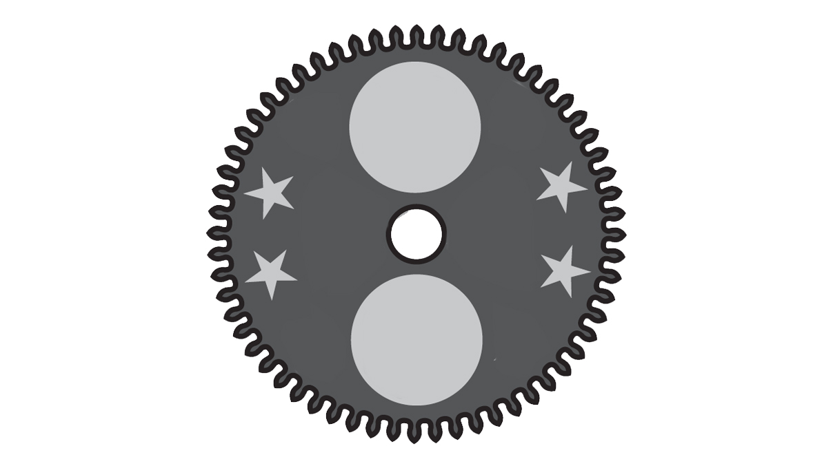 ETA02587.7751.303 Indicateur de phase lunaire avec visage doré jaune/bleu, noire