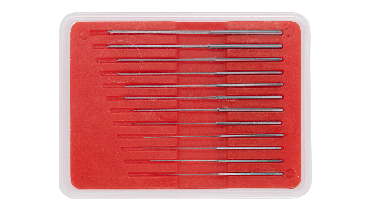 Jeu d’alésoirs à goupilles coniques avec queue, 12 pièces, Ø 0,05 – 0,55 mm