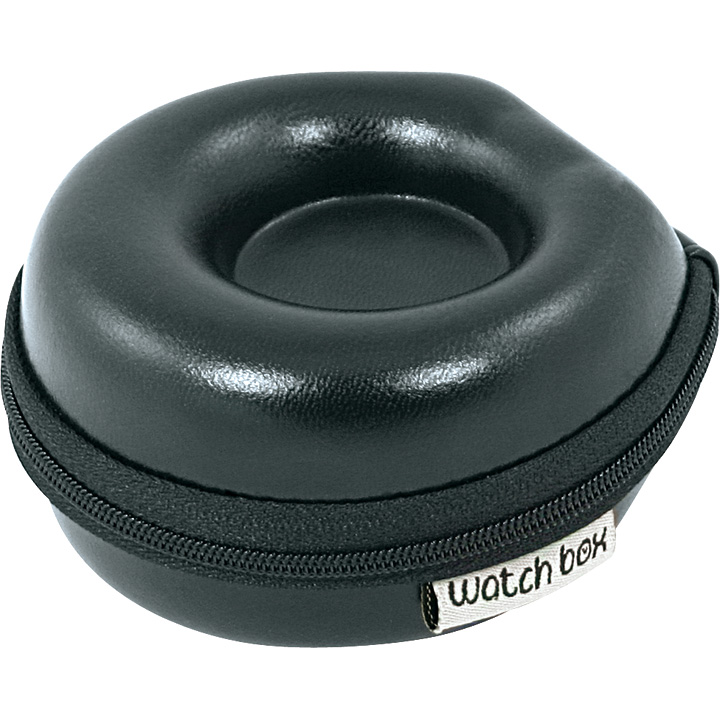 Watch Box Donut, petit étui de montre, coque dure, imitation cuir brillant, noir