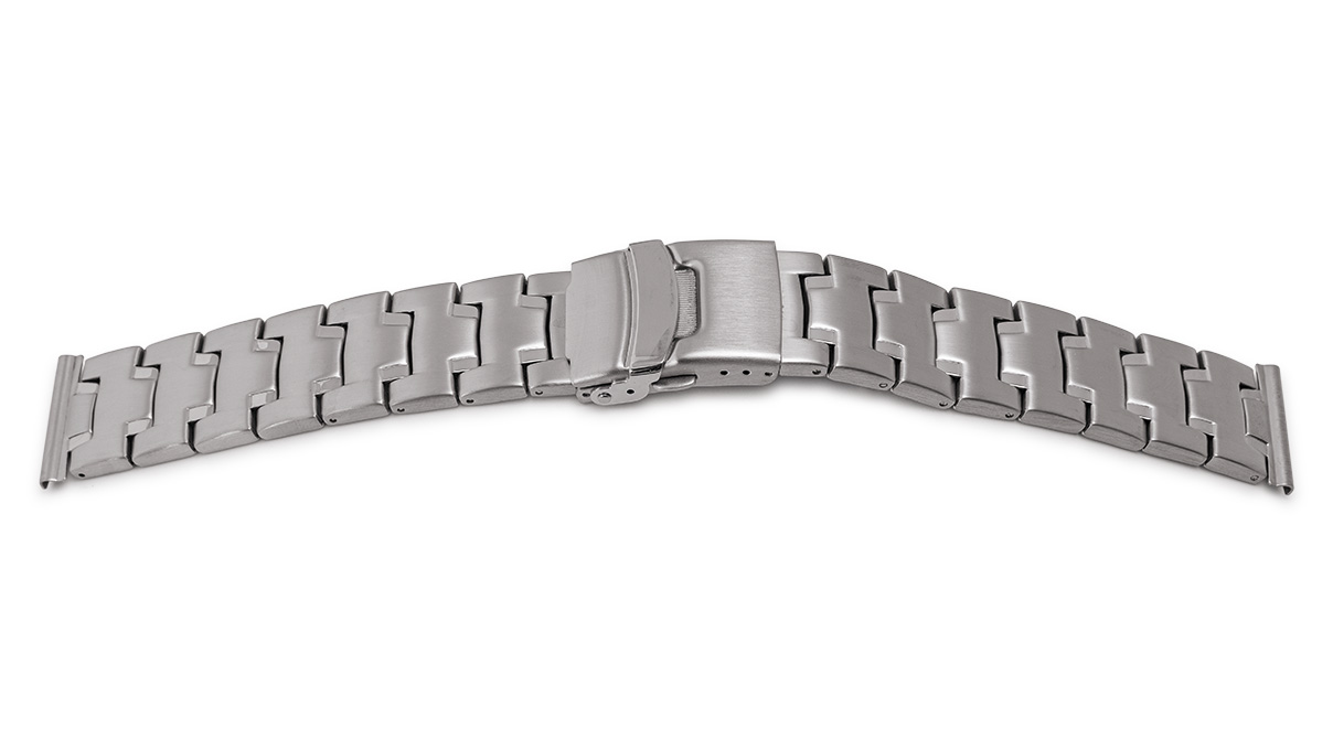 Bracelet en métal acier inox, fini massivement, extrémités 20-22 mm, largeur 20 mm