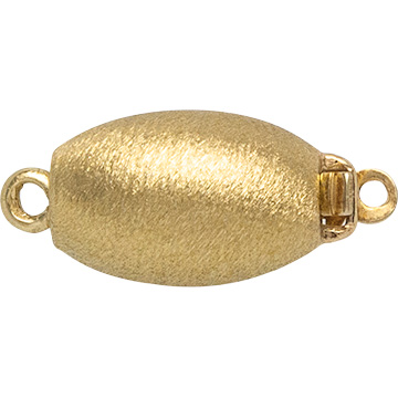 Fermoir en forme de tonneau 925/-argent doré, mat satiné, H 8 x L 14 x P 8 mm