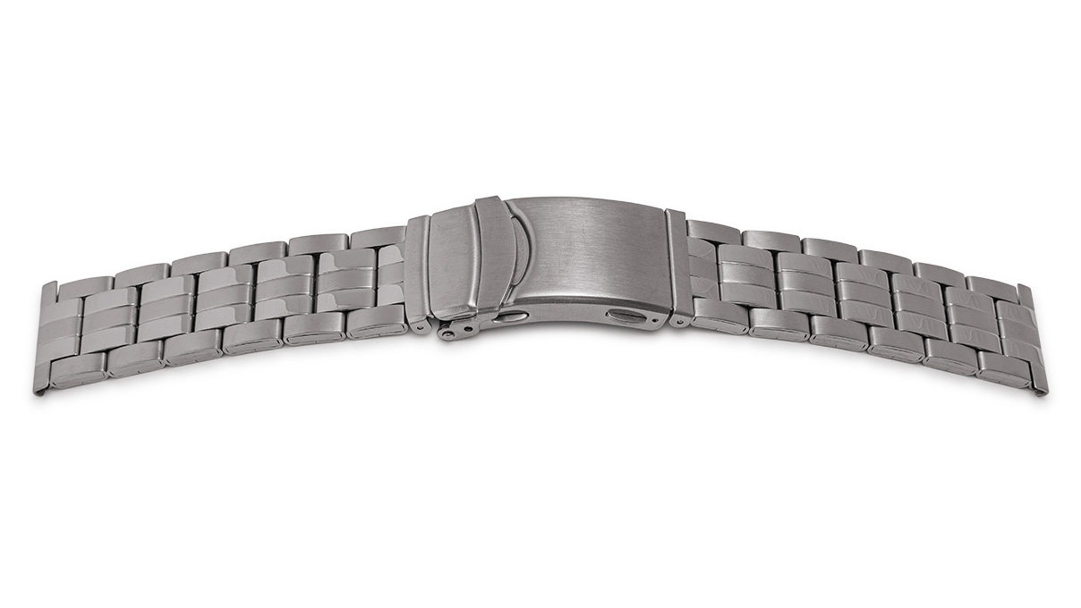 Bracelet de montre Sport, acier inoxydable, largeur 20 mm, cornes 22 mm, longueur 170 mm