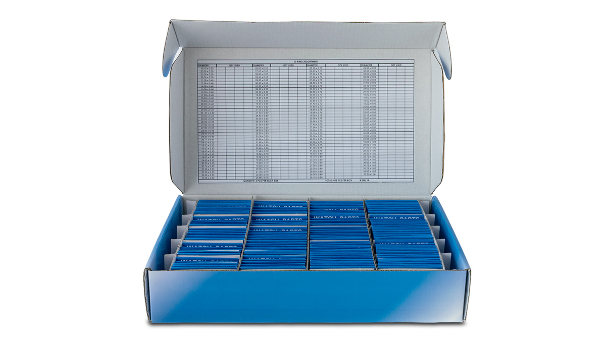 Assortiment de 453 O-Ring joints, 151  dimensions différentes, 3 pièces chacune (Ø 11 - 32,5 mm / 0,3 - 1
mm)
