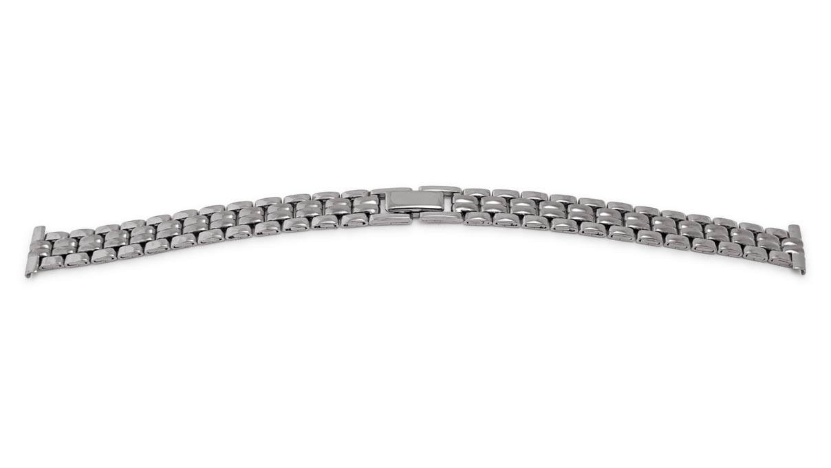 Bracelet métallique, acier inoxydable, poli, plié, largeur d'impact 8 - 12 mm