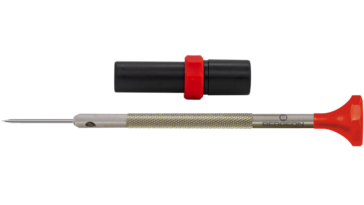Bergeon 30081-AT-120 tournevis, mèche 1,2 mm, rouge, 2 mèches de rechange