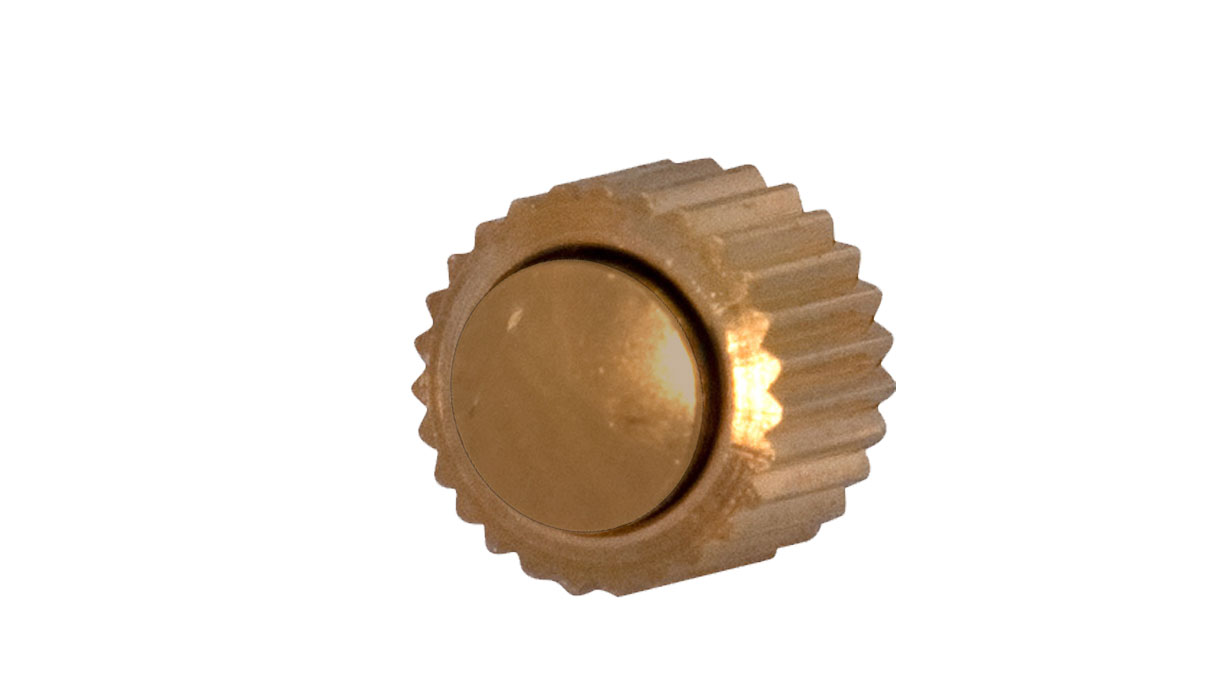 Couronnes pour montres de poche, Cylindre, Plaqué or, Avec boutons, 4.9/0.9, 1 Micron