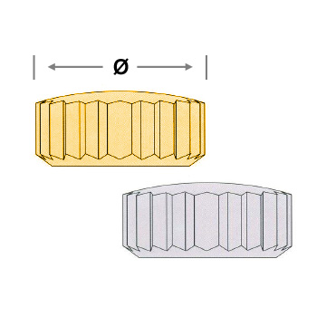 Assortiment de 24 couronnes étanches 920N, pierre  prec. et 3 microns jaune doré, tube court, filetage 0,90, tube 1,8, tête Ø 3,00-4,5 mm