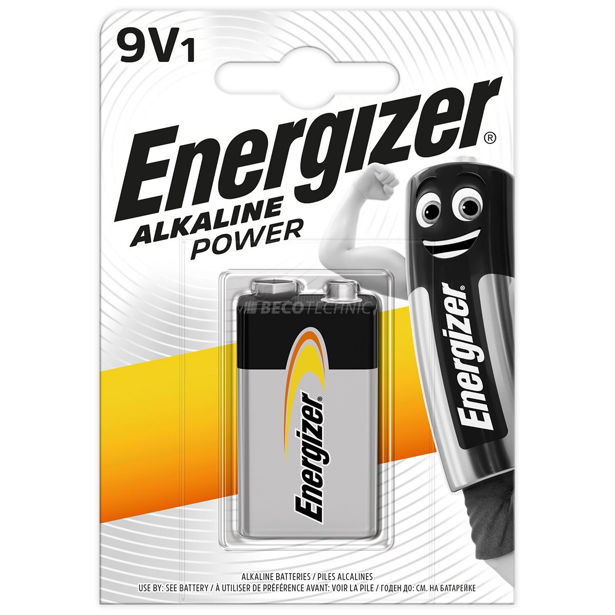 Energizer 9V-bloc Alkaline Power dans un blister 6LR61/522