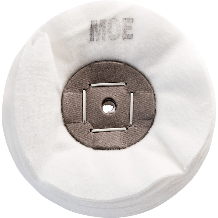 Merard disque de polissage MOE, flanelle, blanc, Ø 100 x 20 mm, noyau en carton