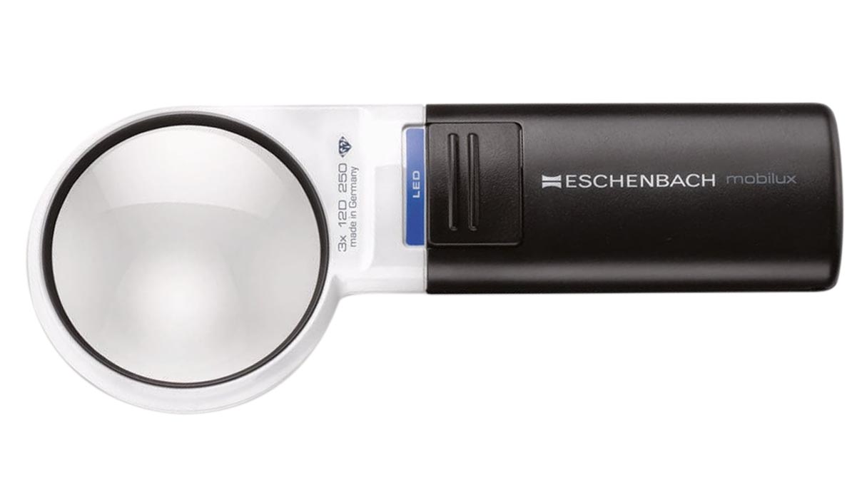 Eschenbach 15116 mobiluxLED, Loupe éclairante, Ø 58 mm, grossissement 6x