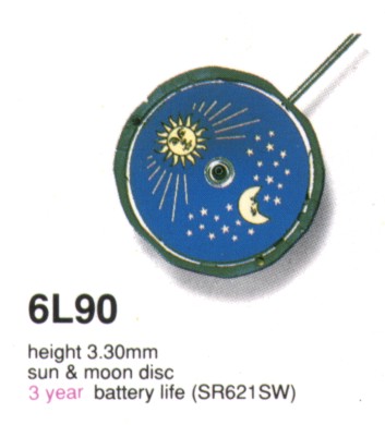 Mvt. Miyota 6L90 6 3/4 x 8''' SC SUN MOON Quartz (364 | SR621SW)