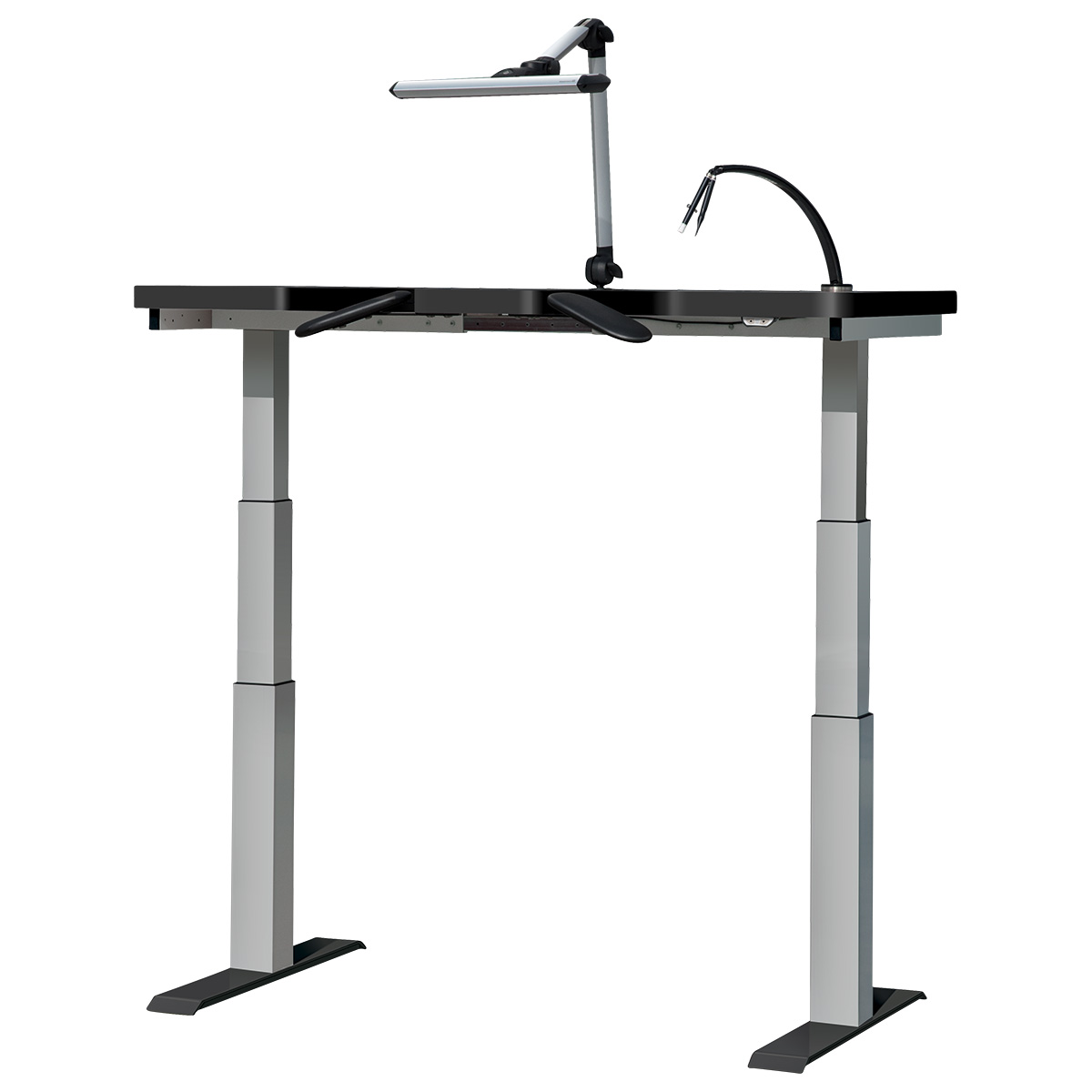 Établis Ergolift Advanced Mobile, anthracite, dimensions de la plaque 140 x 75  x 4 cm