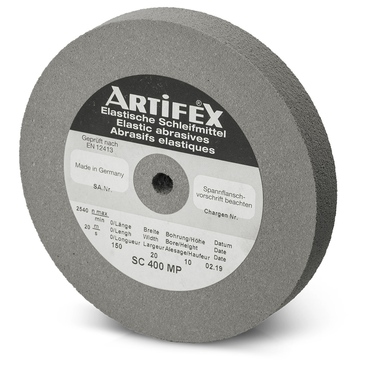 Artifex meule SC 400 MP, grain très fin, dureté moyenne, Ø 150 x 20 mm, alésage Ø 10 mm