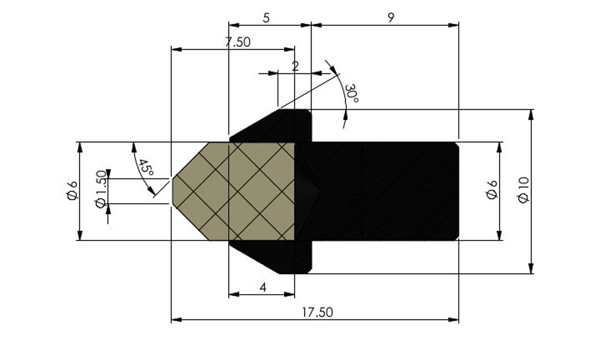 Horia tasseaux pour poussoirs AMF 2000-03-03, PEEK