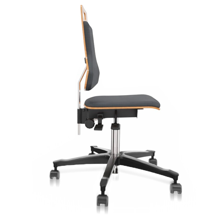 Dauphin Chaise pivotante avec garniture en bois et rembourrage en tissu, hauteur d'assise 48-64 cm, mécanisme
Balance. inclinaison manuelle de l'assise jusqu'à -12 °.