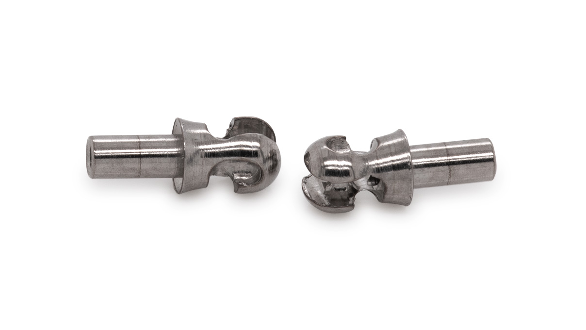 Articulation à rotule, pour enfiler des perles, acier inoxydable, Ø 1,5 mm, longueur 6,5 mm