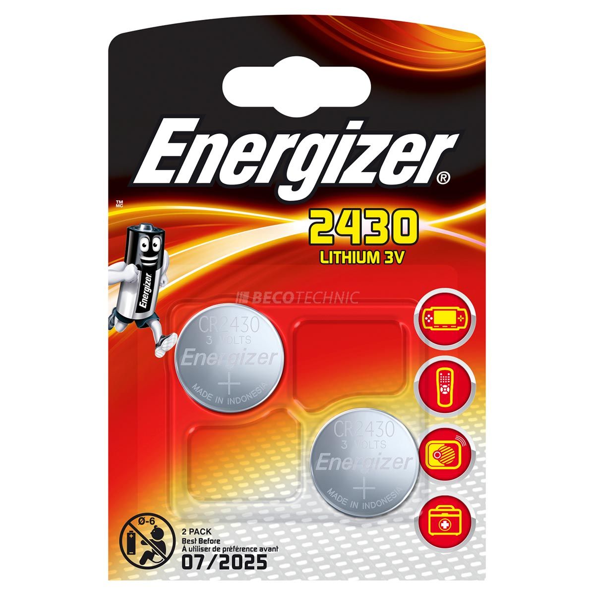 CR 2430 Energizer Lithium 2 piles blister