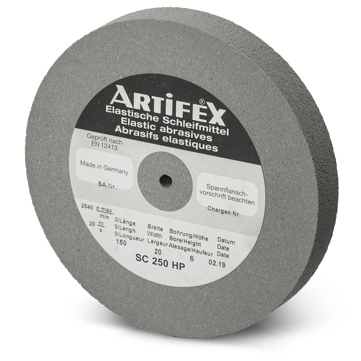 Artifex meule SC 250 HP, grain fin, dureté dur, Ø 150 x 20 mm, alésage Ø 6 mm
