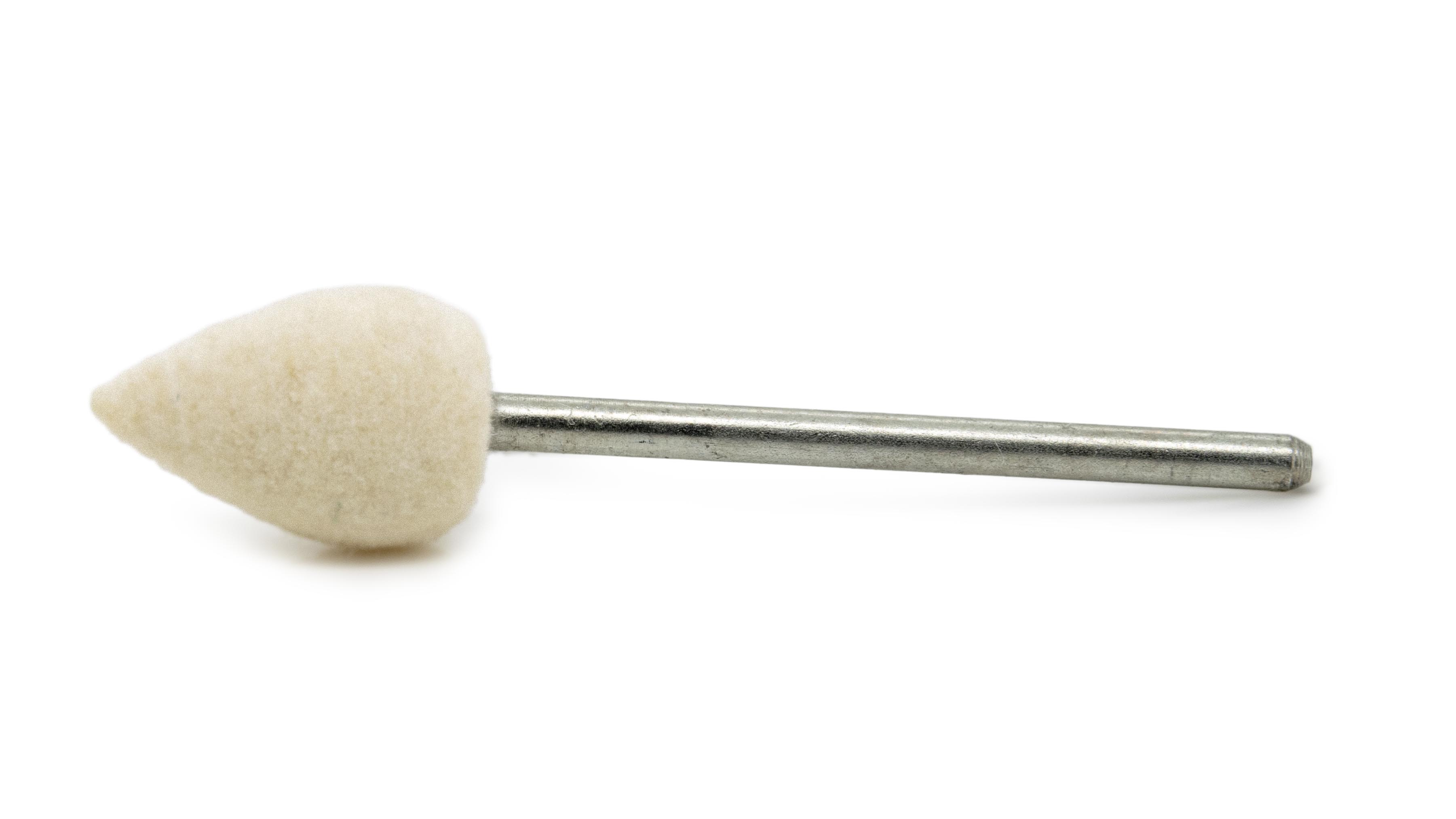 Polissoir de feutre, blanc, oignon, Ø 9 x 13 mm, tige HP