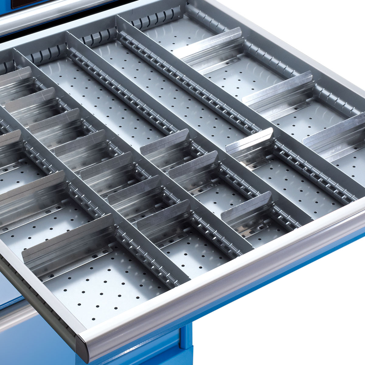 Lista matériel de subdivision pour 54 x 27 E, 5 parois à fentes et 12 plaquettes séparatrices pour 100 mm
hauteur frontale
