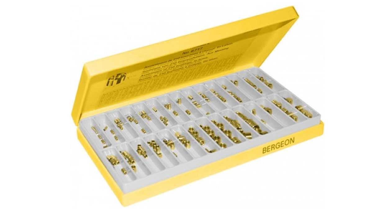 Bergeon 6717 assortiment de bouchons à chasser en laiton, 210 pièces