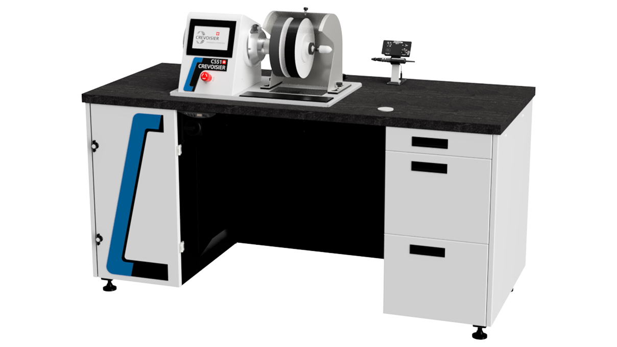 Crevoisier C551 (M12) avec établi S-Line Confort, sans encadrement, aspiration incluse, plateau couleur
ardoise, bloc d'alimentation en bas (400 V)