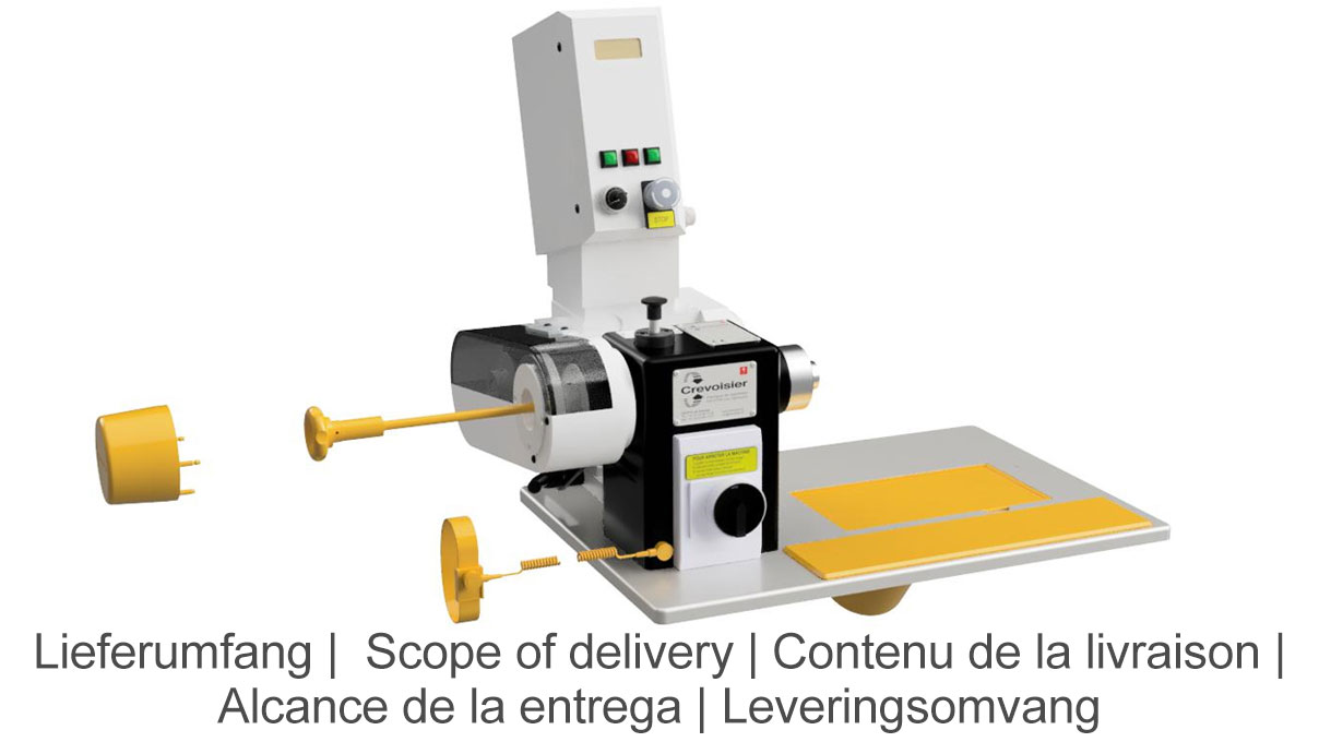 Crevoisier C501 : Machine universelle de terminaison (M8) à fixer sur l'établi (230 V), standard vitesse (400 -
3500)