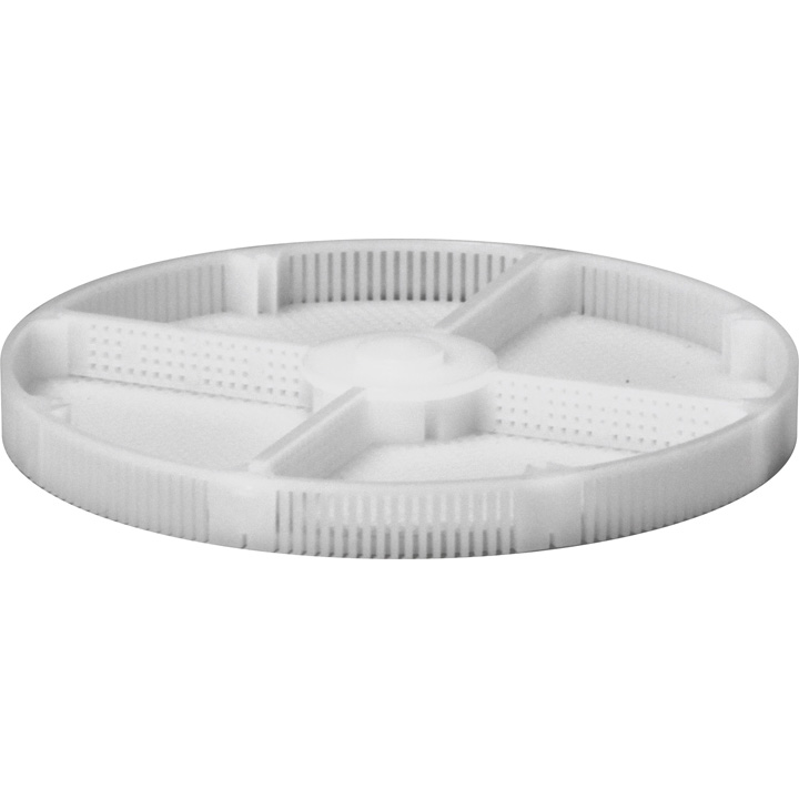 Panier en plastique, hauteur 8 mm (hauteur intérieure 6,5 mm), Ø 80 mm, avec 4 cloisons à double paroi
extérieure, N° 15893 pour ACS900 / ACS921