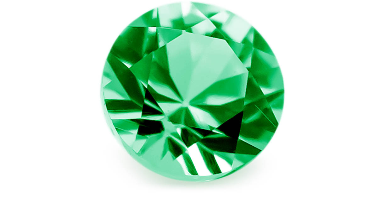 Alpinit, vert, ronde, taille brillant, Ø 3 mm