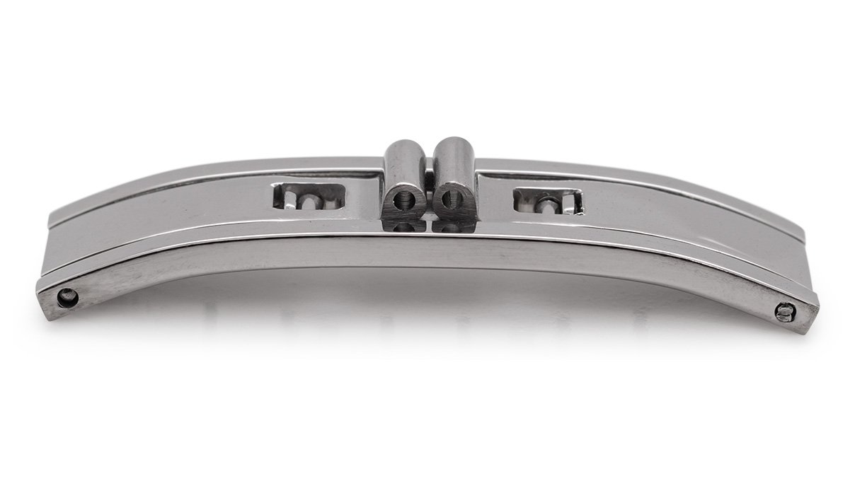 Fermoir déployante papillon plegable pour bracelets métalliques, coup/largeur/longueur: 8 mm, 14 mm, 40 mm, Couleur argentée, Acier inoxydable