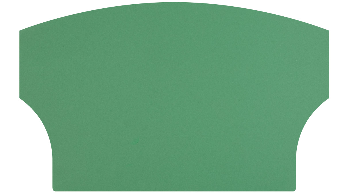 Tapis de travail antistatique, souple, forme incurvée, 317 x 194 mm, vert