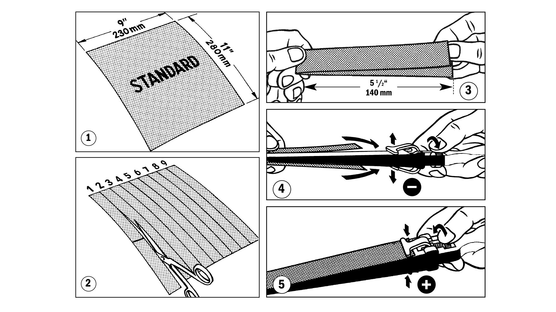 Support de bande abrasive, plastique, bleu, 270 mm