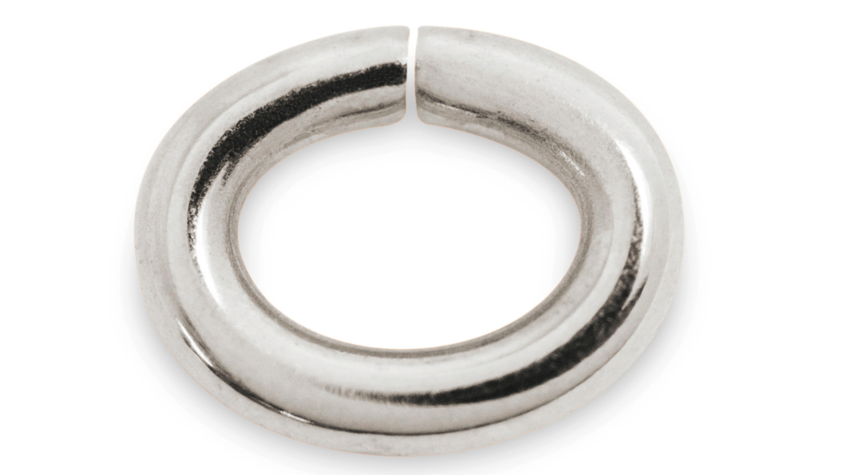 Anneaux brisés ovals, 925/- Argent, Ø 9 mm, Épaisseur 1,3 mm