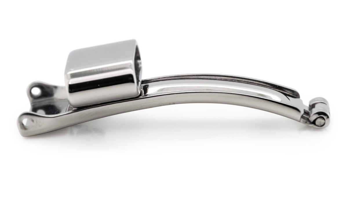 Fermoir pliant pour bracelets en cuir, 12 mm, acier