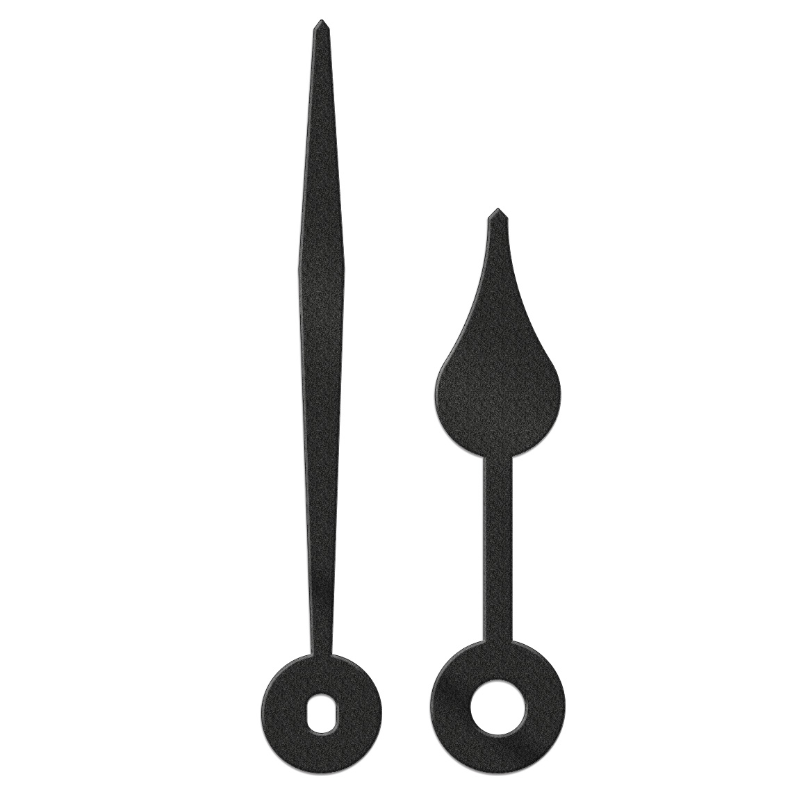 Paire d'aiguilles, poire, longueur 65 mm,
plastique, noir, pour grandes horloges