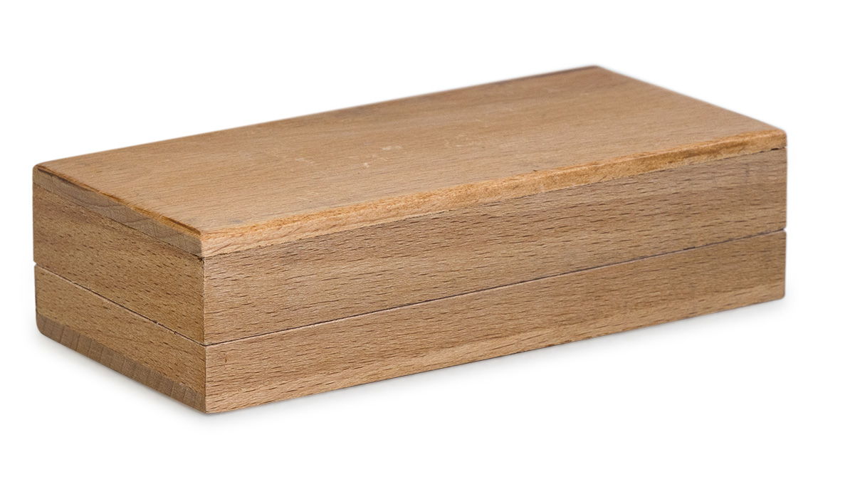 Arkansas Pierre d'aiguisage, Rectangulaire, 40 x 20 mm, 100 mm, Dans étui en bois