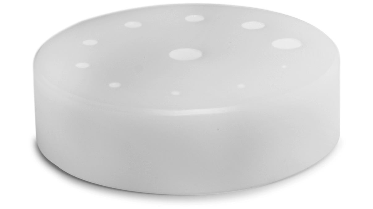 Bergeon 30110-D Plaque avec 11 trous de 0,50 à 2,70 mm pour maintenir et régler des ressorts spiral et des
balanciers, Ø 35 mm, Delrin®