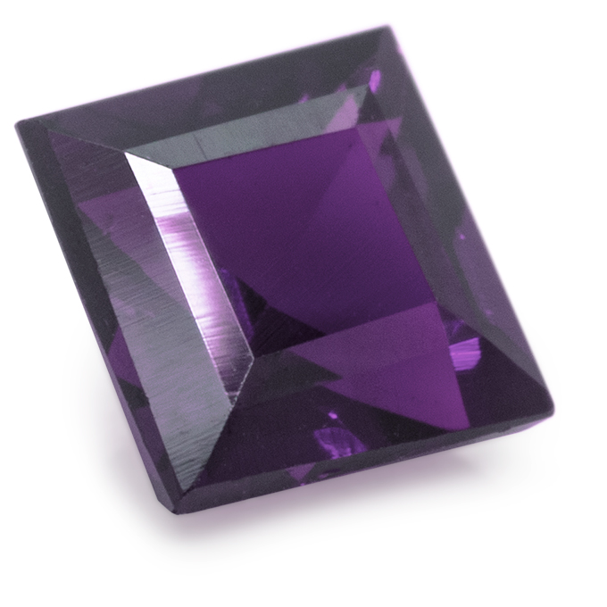 Améthyste, violet, carré, 3 x 3 mm