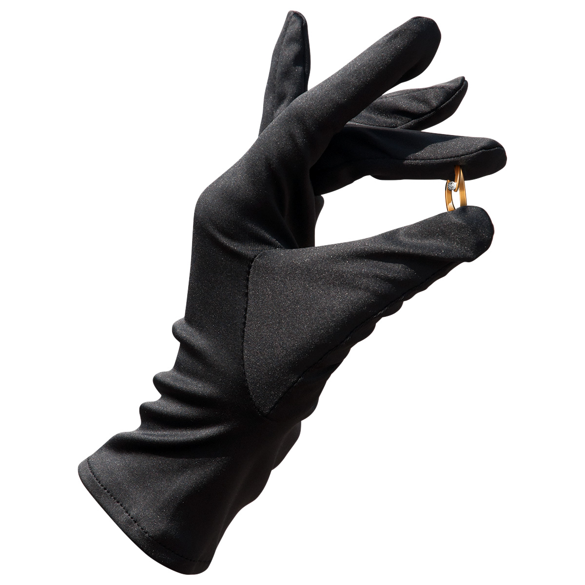 Gants microfibre Haute Couture, noir, taille S
