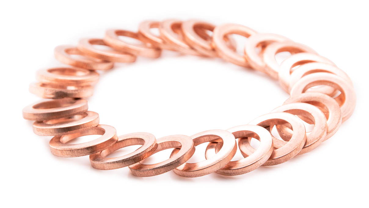 Ensemble de 24 bague de cuivre Ø 12 mm à réduire/élargir