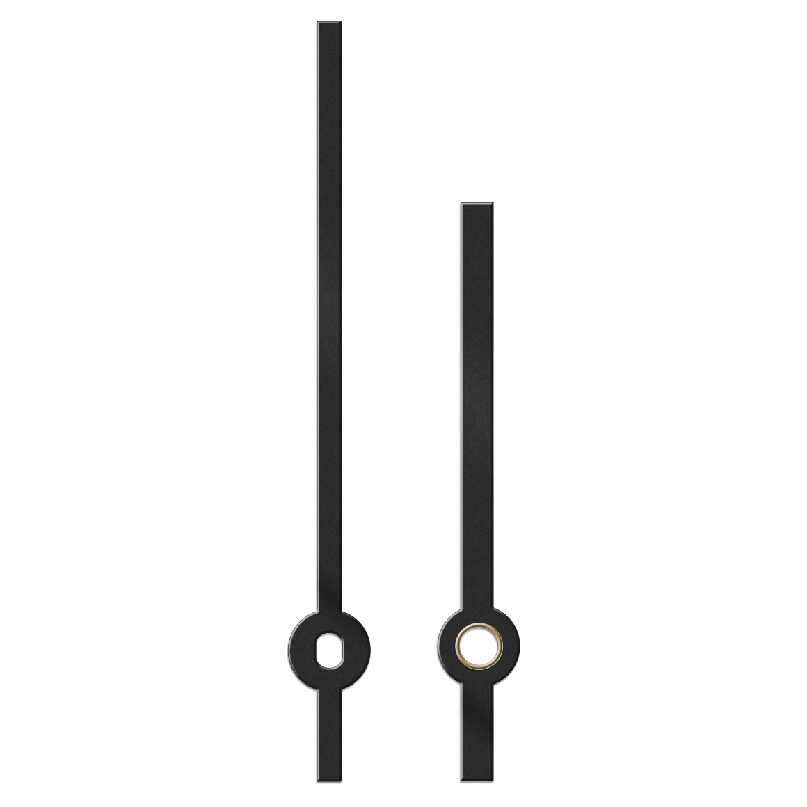 Paire d'aiguilles, baton, longueur 135 mm,
aluminium, noir, pour grandes horloges