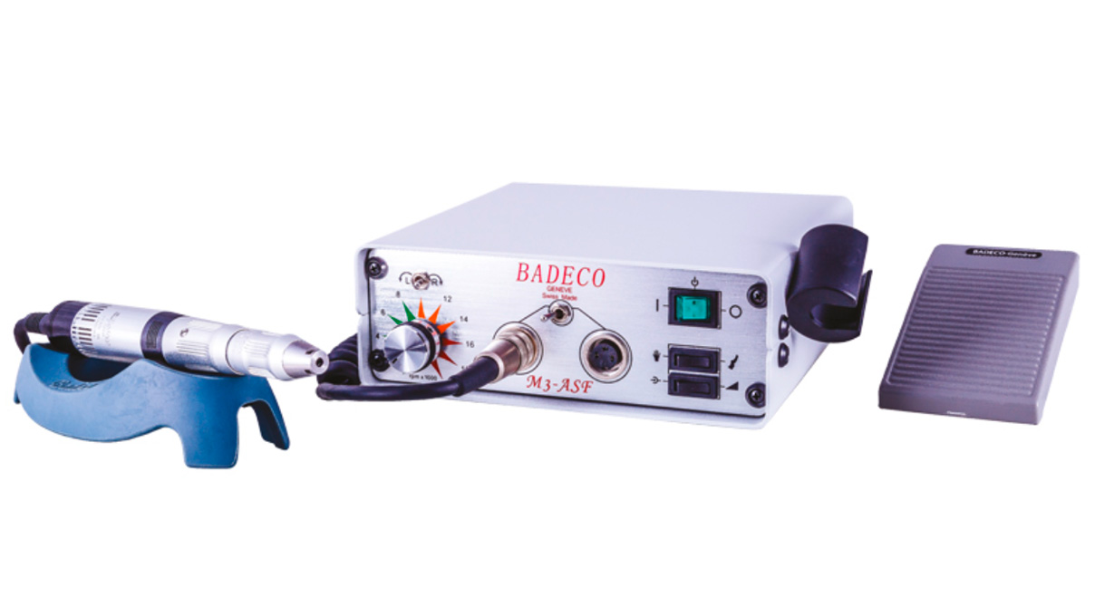 Badeco Système de micromoteur M3 ASF-440, jeu avec commande, pédale, pièce à main, support