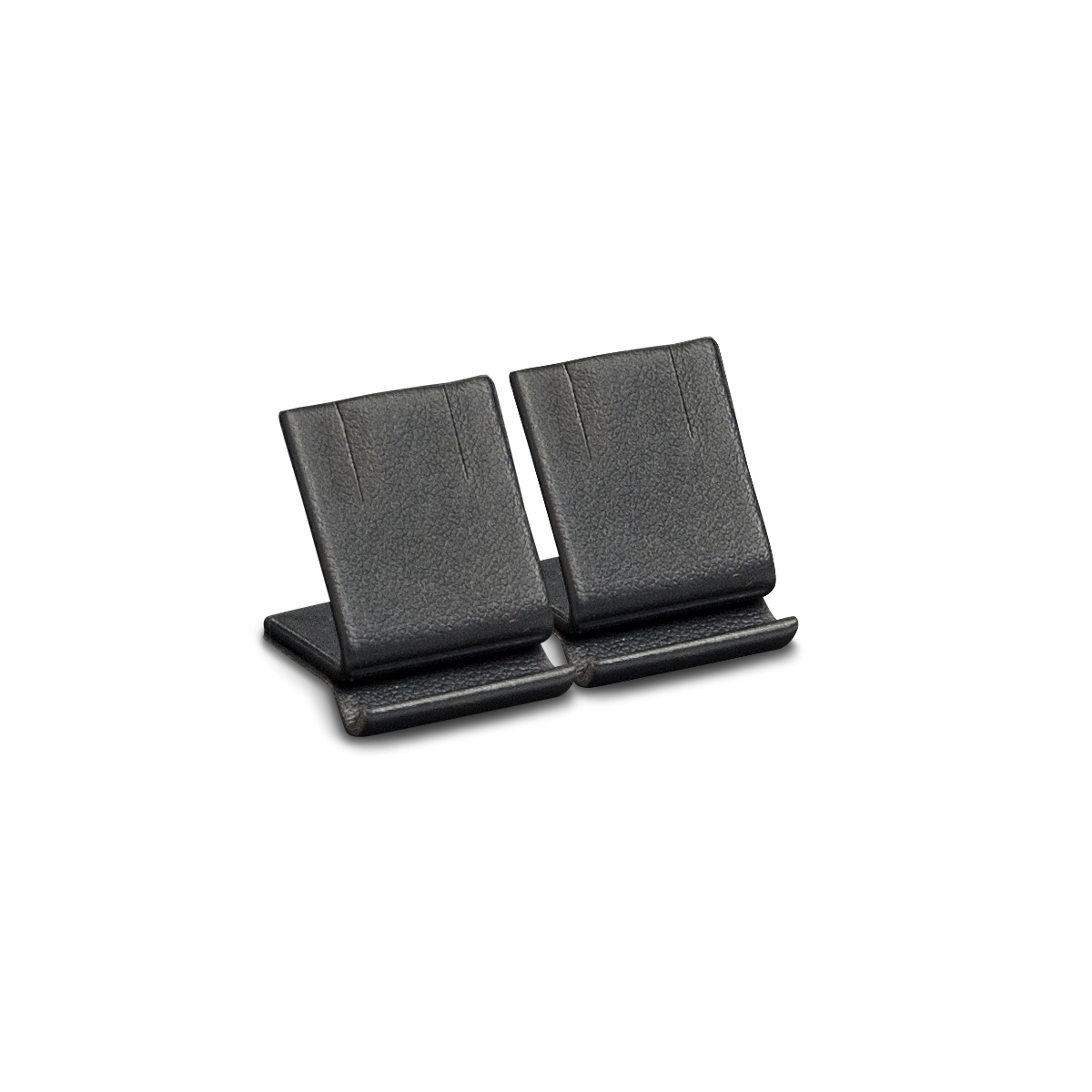 Double presentation display for rings, low, smooth leather imitation, black, LxWxD ca. 3,0 x 4,5 x 3,0 cm